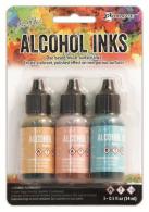 Ranger Alcohol Ink Kits  Lakeshore Sandal,Aqua,Salmon TAK25955 Tim Holtz 3x15ml - #152194