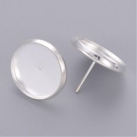 20 Zilverkleurige oorbelsteker 12mm - #70186