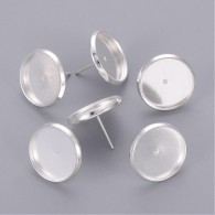 20 Zilverkleurige oorbelsteker 12mm - #70186