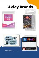 Fimo Klei TryPack 2 Wit - Professionele Polymeerklei - Boetseerklei - #392157