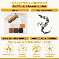 Fimo Soft Klei Bruin, Zwart, Grijs, Huidskleur Set - Polymeerklei - #603160