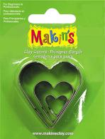 Gereedschap Makins Clay Uitsteekvorm Hart 3-delig - Boetseerklei - #172109